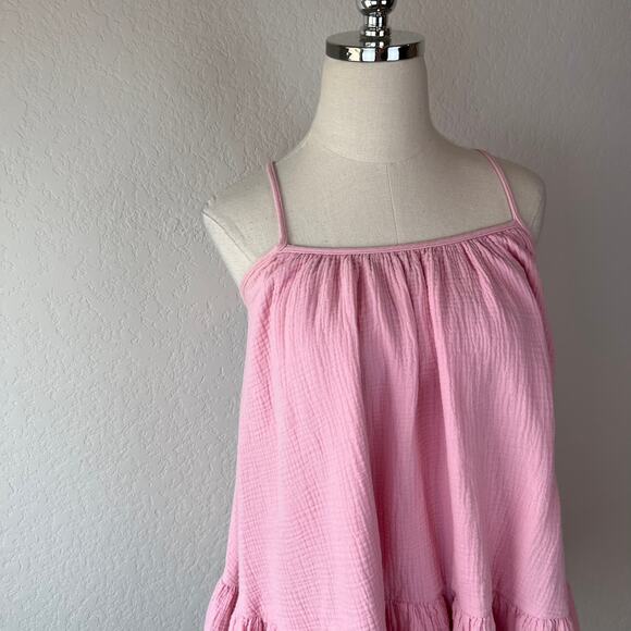 Mable Pink Tiered Sleeveless Mini Dress size Small Shoujo Coquette Strappy - Picture 2 of 9